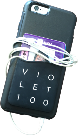 The V100 Tic-Tac-Toe board decorates a cell phone.