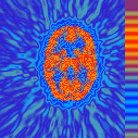 Gradient cycles through violet, blue, red, violet; with green bands interspersed