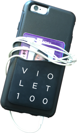 The V100 Tic-Tac-Toe board decorates a cell phone.